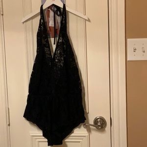 Lisa Blue SORCERESS Halter Romper lace - Black (#28)